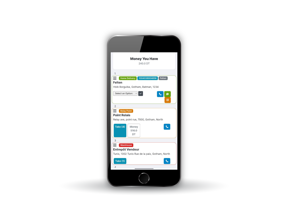 Transporter Driver Delivery Man App Dashboard - Application Transporteur Livreur