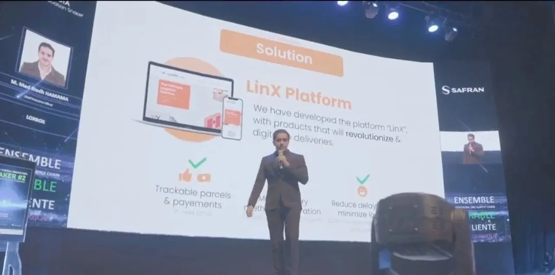 Pitching the LinX platform at Safran Tunisia Innovation Shaker #2